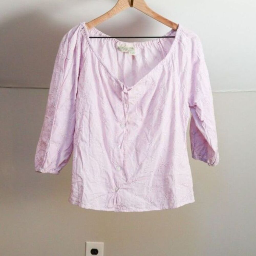 Floral Lace Sweetheart Peasant Top Large